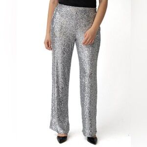 Cable & Gauge Shimmering Silver Wide Leg Pants